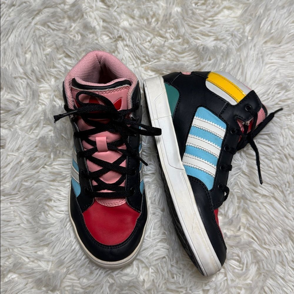 Adidas Hard Court High J 'Black Grey Light Aqua Kid's